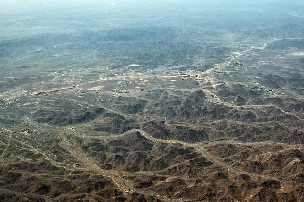 Arabic peninsula oman mountains aerial panorama