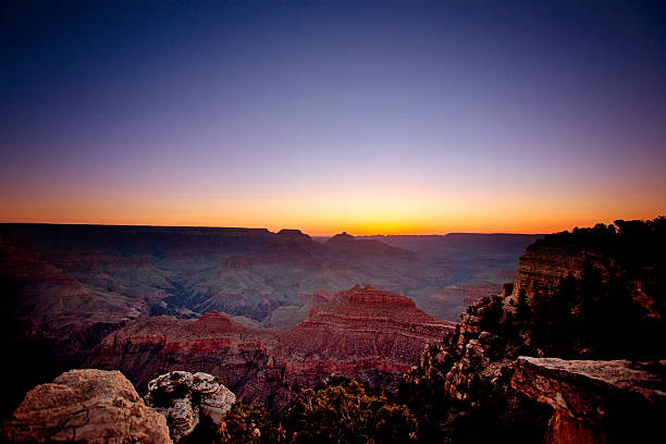 Yaki Point, Grand Canyon, Sunrise 03 Grand Canyon View from Yaki Point. Sunset April 2015. yaki point stock pictures, royalty-free photos & images