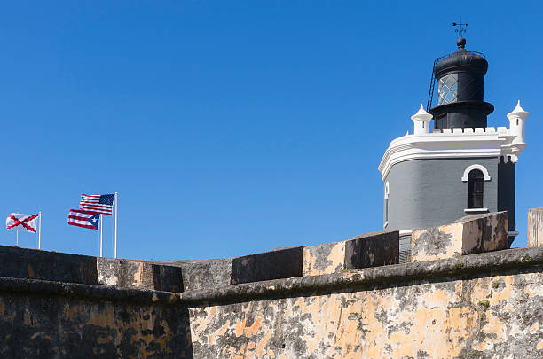 istock Lighthouse and flags on Castillo San Felipe del Morro. 470531256