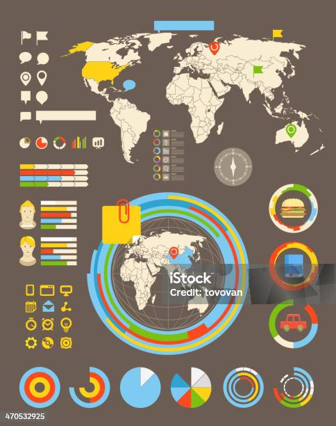 Statistic Information Of Different Industries Infographic Elements All Selectable Stock Illustration - Download Image Now