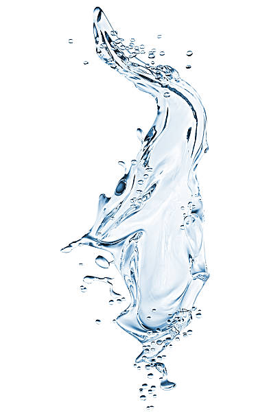 синие воды брызги изолированные на белом фоне. - water ripple flowing vertical стоковые фото и изображения