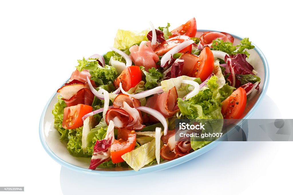 Healthy eating - ham and vegetables Smoked ham and vegetables 2015 Stock Photo