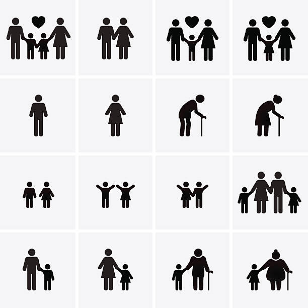 Family Icons Family Icons. Vector set mom and sister stock illustrations