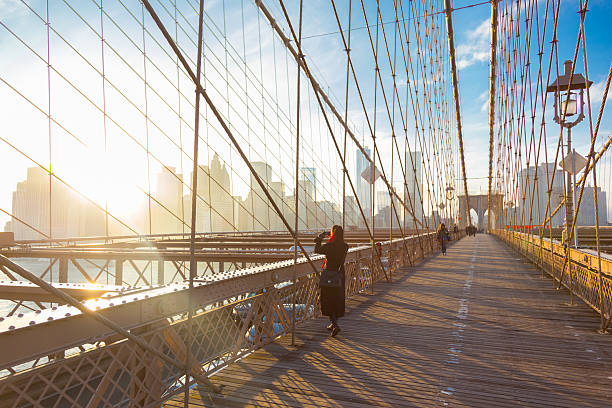 istock Brooklyn bridge at sunset, New York City. 470543360