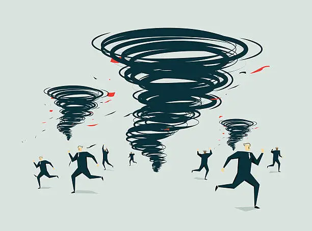 Vector illustration of A tornado of ideas, ready to win the world 