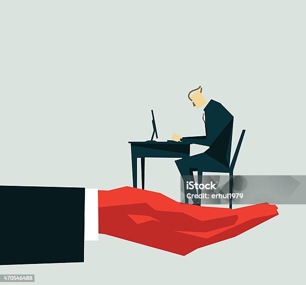 Bureaucracyillustration Stock Illustration - Download Image Now - Sitting, 2015, A Helping Hand