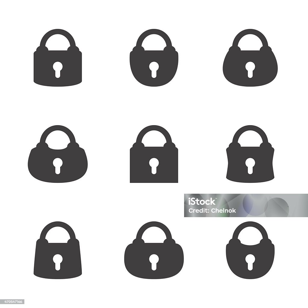 Vector Set Of Lock Stock Illustration - Download Image Now - 2015 ...