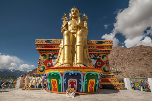 Buddha statue in Likir monastery.The Likir Monastery of Ladakh was founded in the later half of the 11th century, around the year 1065.