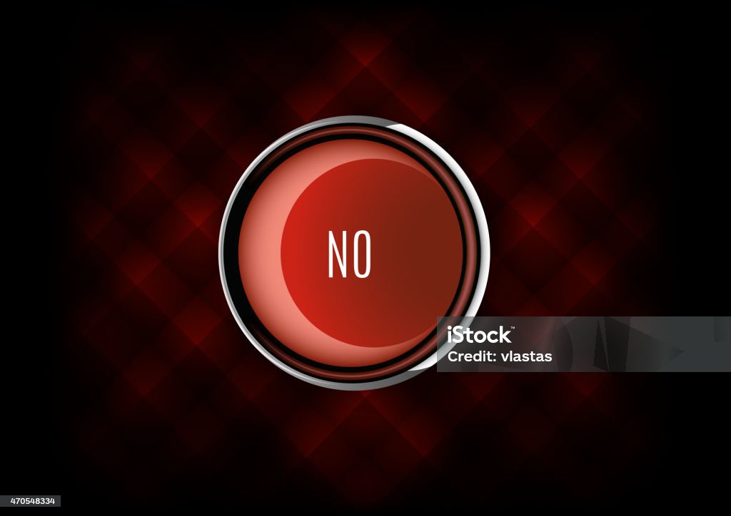 No Button Chrome buttons NO with plastic elements. Vector icons. 2015 stock vector