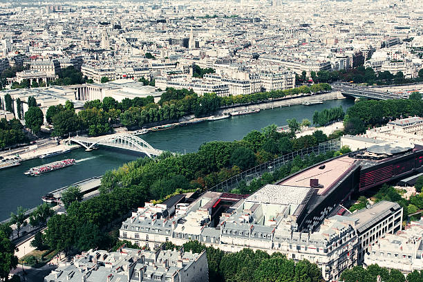 River Seine. Paris River Seine wiev from Eiffel tower leisure activity french culture sport high angle view stock pictures, royalty-free photos & images
