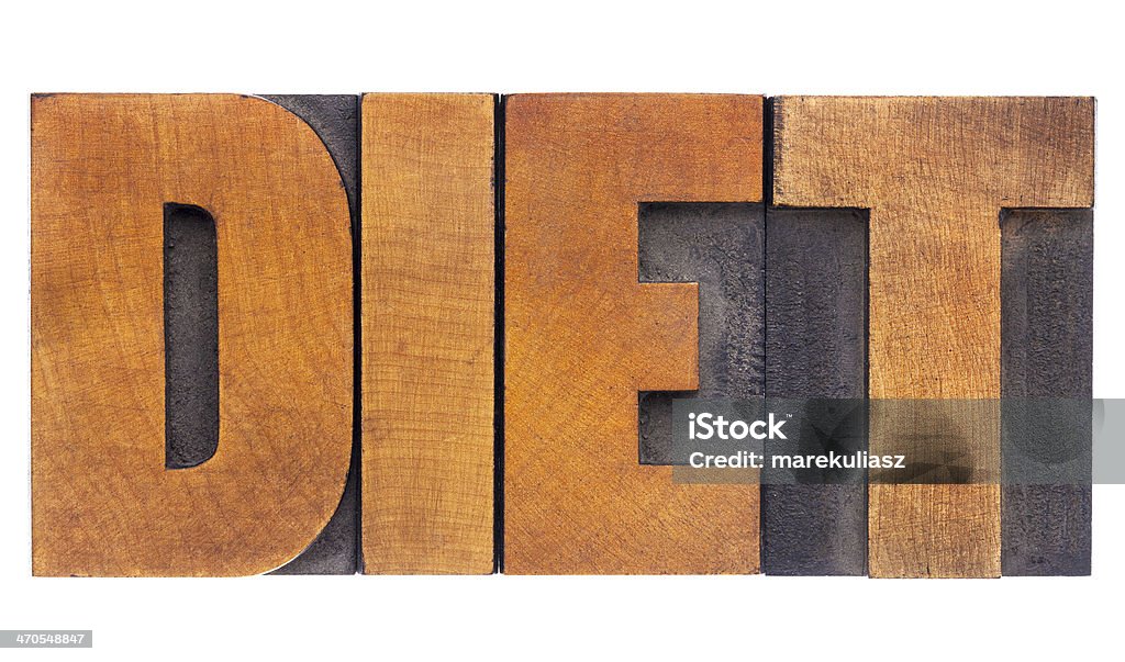 Dieta parola in tipo legno - Foto stock royalty-free di A forma di blocco