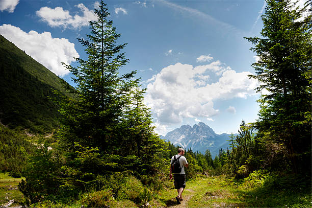 istock Hiker walking on a dirt track 470551538