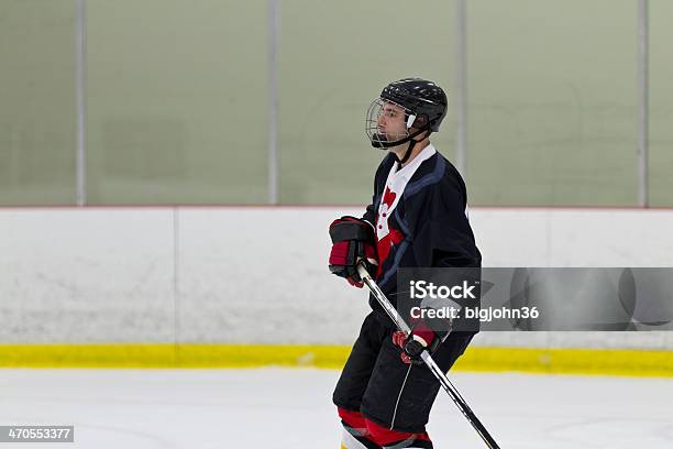 Giocatore Di Hockey In Unarena - Fotografie stock e altre immagini di Adulto - Adulto, Attività ricreativa, Canada