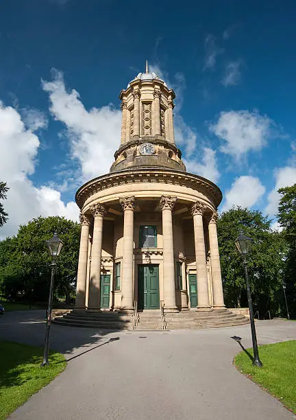 victorian sandstone constructed church in the world heritage site at saltaire in bradford