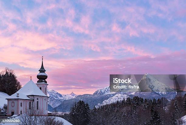 Watzmann Bei Sonnenuntergang Mit Kirche Bayern Berchtesgaden Deutschland Alpen Stockfoto und mehr Bilder von Alpen