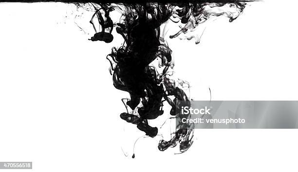 Black Ink Dissolving In Water Stock Photo - Download Image Now - Ink, Water, Dissolving