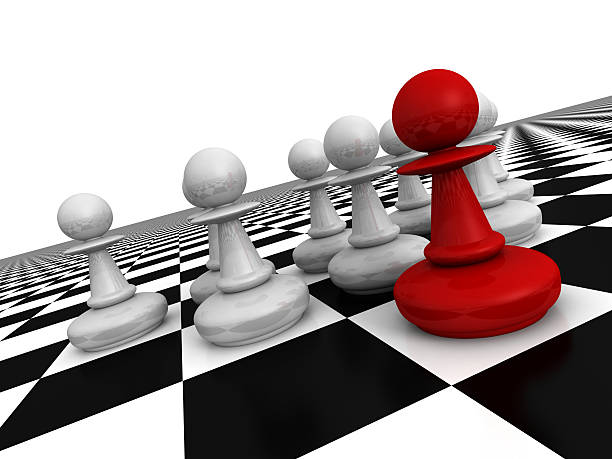 istock Red Leader Pawn In Forward Of Team. Success Concept 470559904