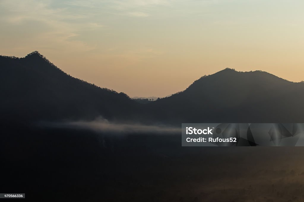 fog and cloud mountain valley sunrise landscape 2015 Stock Photo