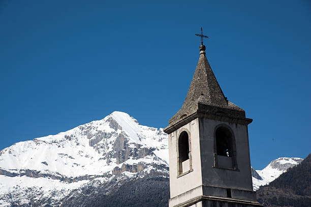 istock Bell tower in a mountain landscape 470568416