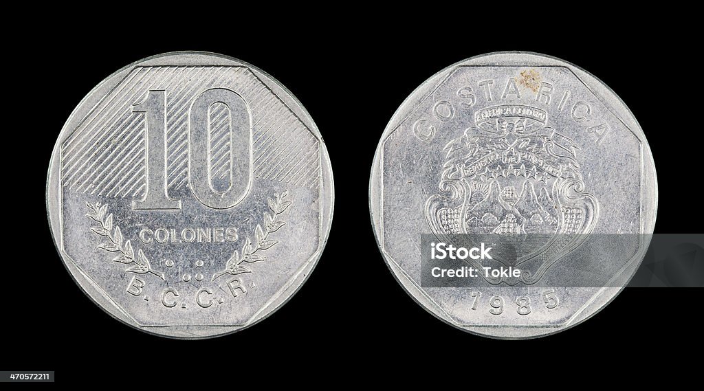 10 Colon-Münze, Costa Rica, 1985 - Lizenzfrei Geldmünze Stock-Foto