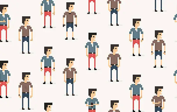 Vector illustration of 8bit Video Games Seamless Texture for Flat Style Design