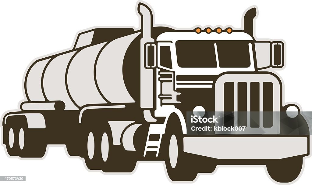 TANKER TRUCK A vector illustration of a semi tuck and trailer. Semi-Truck stock vector