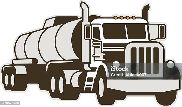 Tanker Truck Stock Illustration - Download Image Now - Semi-Truck, Vehicle Trailer, 2015