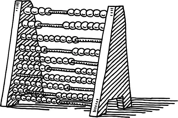 Vector illustration of Abacus Mathematics Drawing