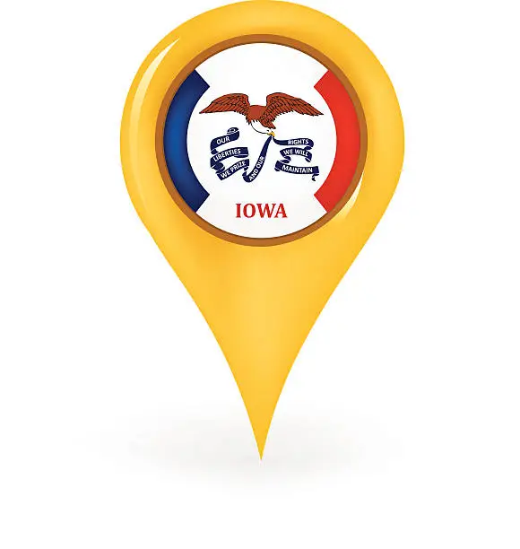 Vector illustration of Location Iowa