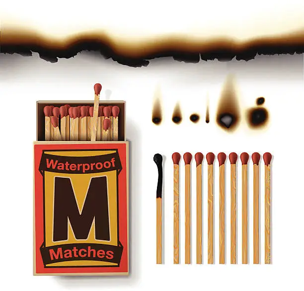 Vector illustration of Matchbox and matches