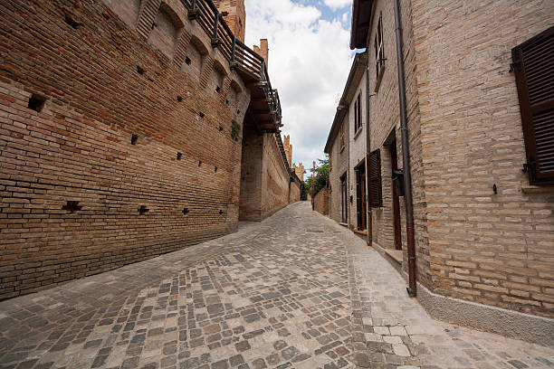 Remains of Scaligeri Castle and Visconti Bridge in Borghetto, a small village on the banks of the River Mincio. Valeggio sul Mincio municipality. Verona Province. Veneto. Italy.