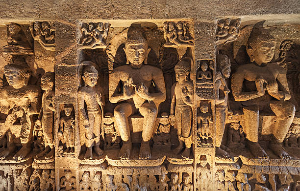 Ajanta caves, India Ajanta caves near Aurangabad, Maharashtra state in India ajanta caves stock pictures, royalty-free photos & images