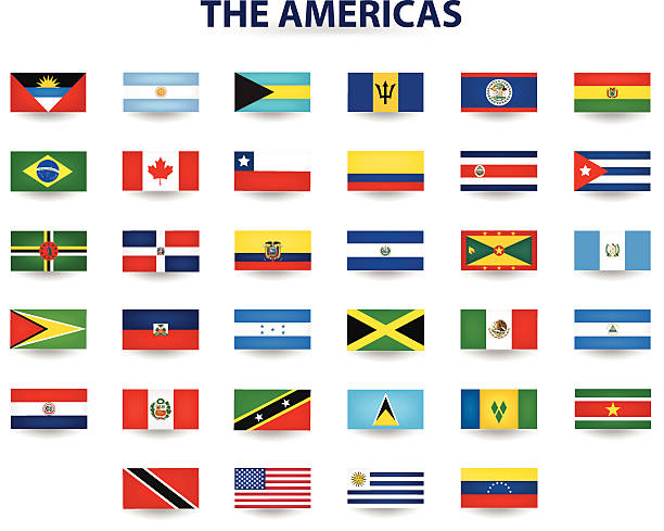 flaggen der nord- und südamerika - barbados flag illustrations stock-grafiken, -clipart, -cartoons und -symbole