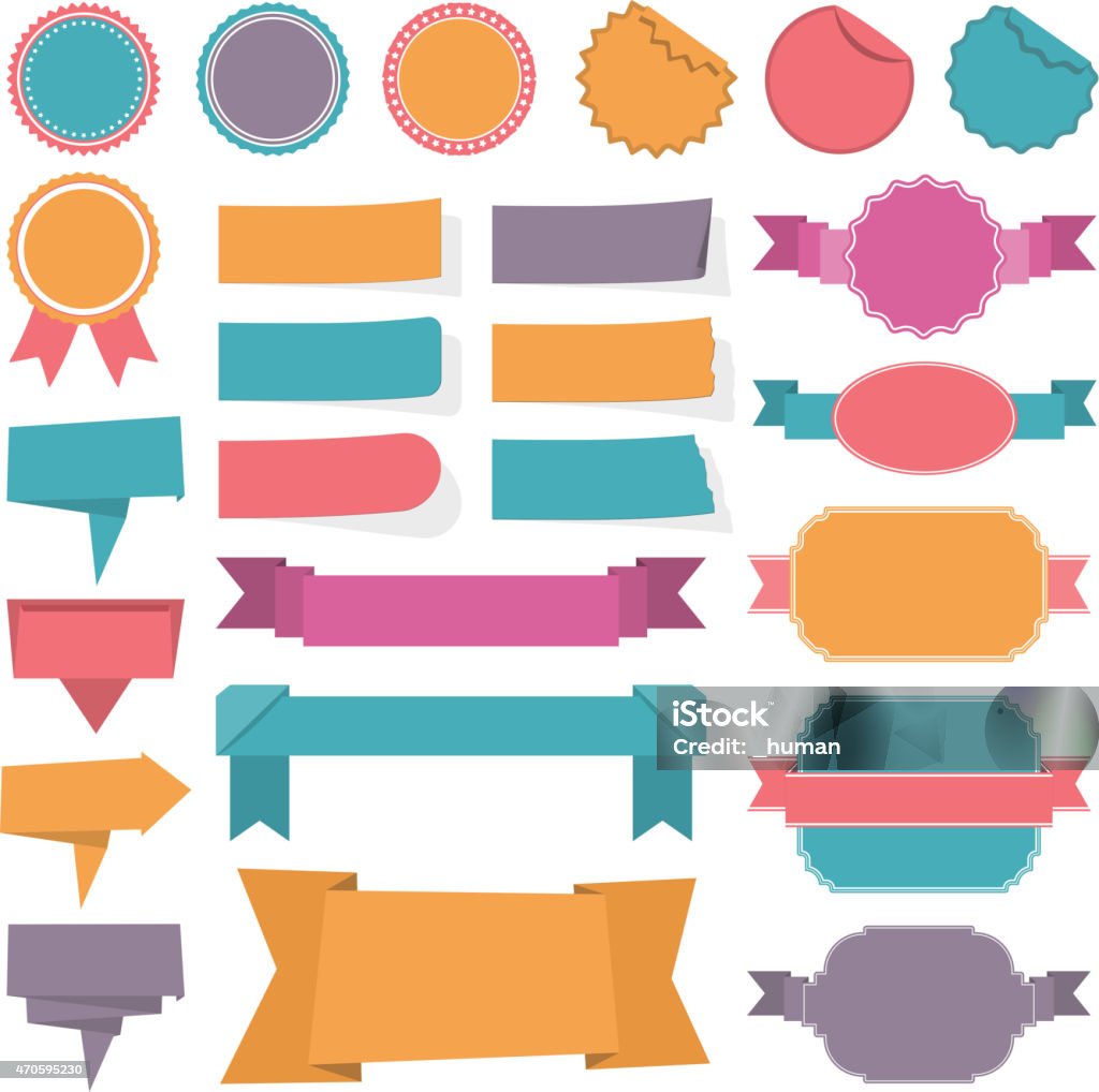 Labels Ribbons Banners Collection of different labels, banners and ribbons, vector eps10 illustration 2015 stock vector