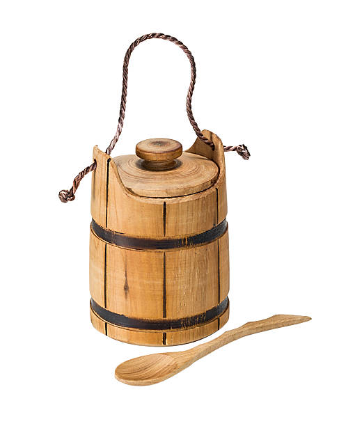 istock Small wooden bucket and spoon 470597632