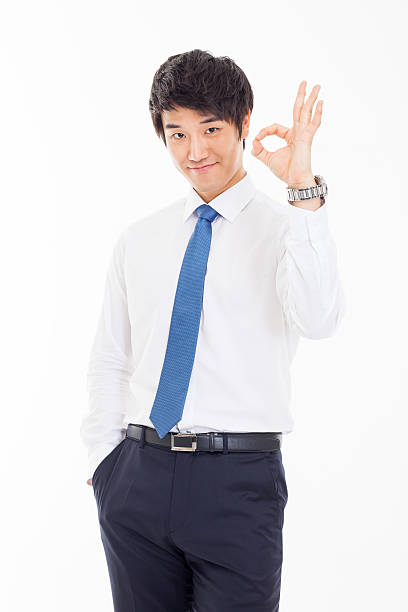 istock Young Asian business man showing okay sign. 470600097
