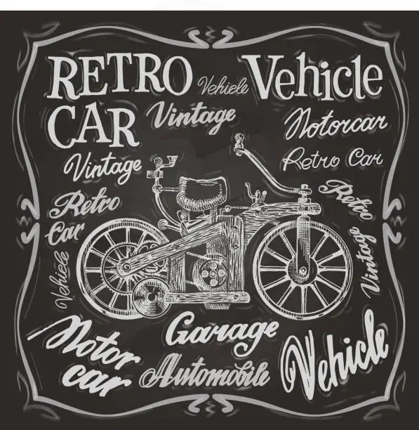 Vector illustration of retro car vector logo design template. vehicle or transport icon