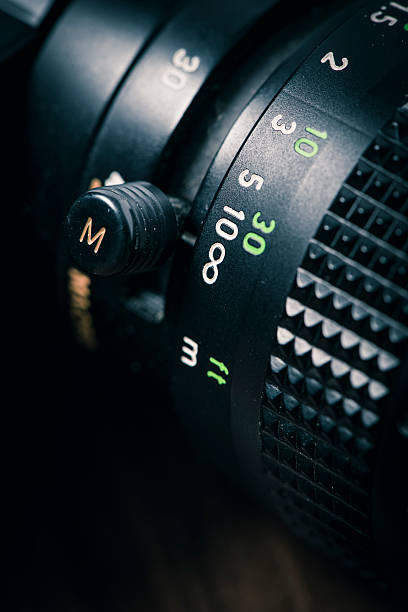 istock Lens of retro 8 mm camera in vintage style 470601882