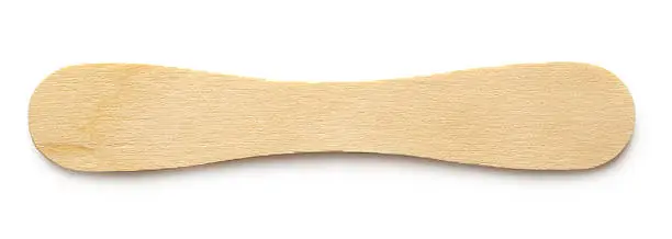 Wooden ice cream stick on white background