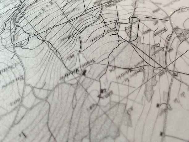 istock closeup view of a geographic map detail with a selective focus 470603908