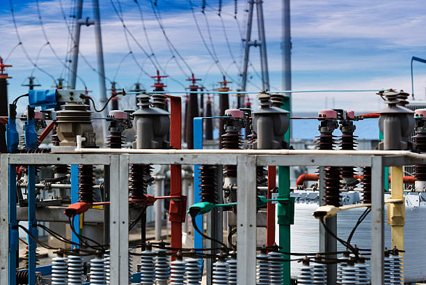 istock High Voltage electric substation with transformers 470607188