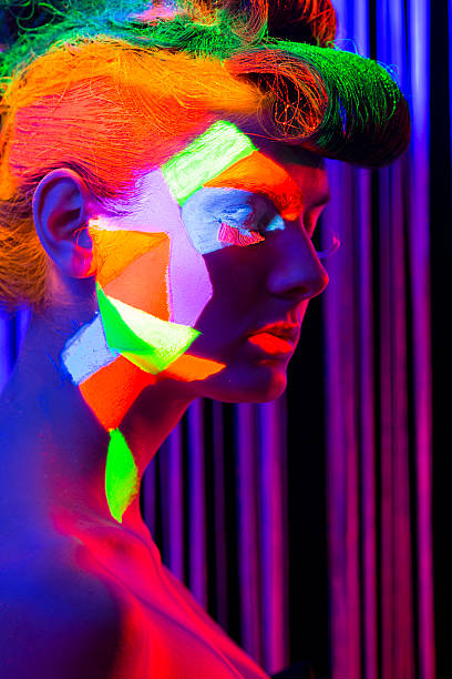 istock Women Portrait in Ultraviolet Light 470608537
