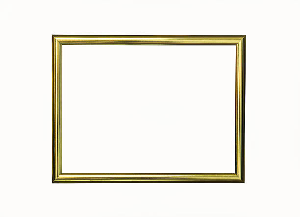 istock Wooden gold frame isolated 470610438