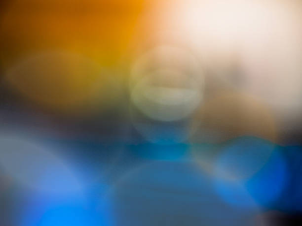 istock defocused bokeh lights. Blue and orange 470614496