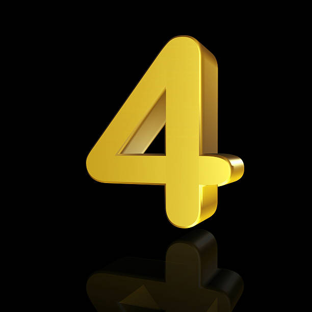 istock The number four with the effect of 3D 470614542