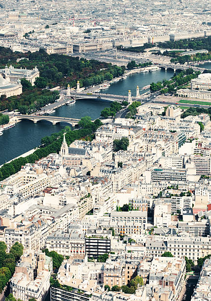 River Seine. Paris River Seine wiev from Eiffel tower leisure activity french culture sport high angle view stock pictures, royalty-free photos & images