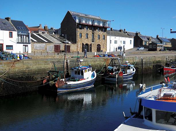 Crail in a sunny summer morning, small fishermen village in Fife, Scotland.