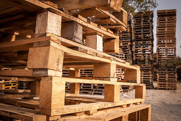 istock Stacked wooden pallets 470624272