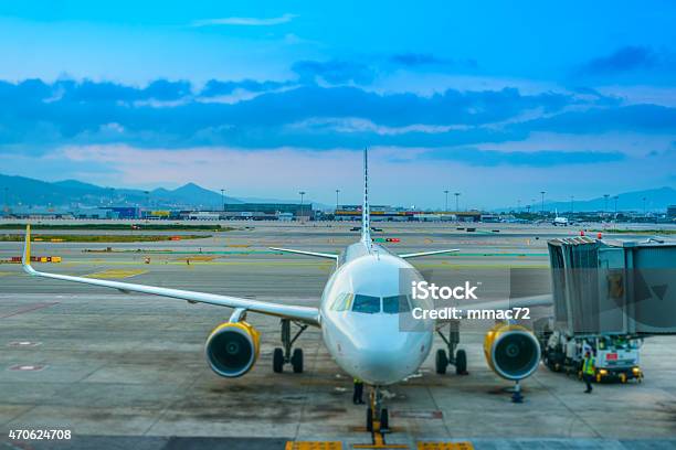 Airplane At The Airport Stock Photo - Download Image Now - 2015, Aerospace Industry, Air Vehicle