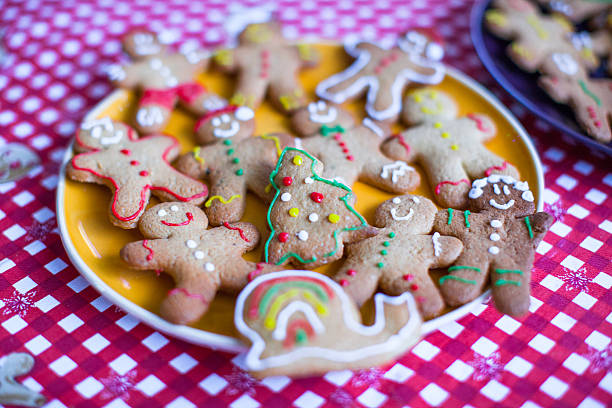 istock Ready Christmas gingerbread cookies on a plate 470626787